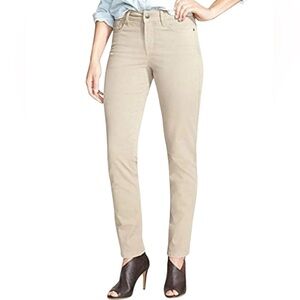 NYDJ Samantha Slim Straight Leg Denim Jeans Hayseed Khaki Women Size 14 …
